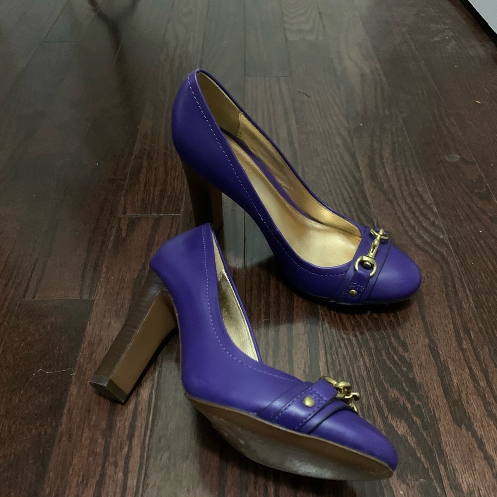 Coach Coquette Girl Purple Heel Pump Shoe Size 6